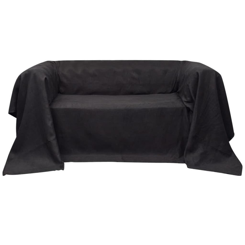 8718475955306_a_en_hd_1 vidaXL Micro-suede Couch Slipcover Anthracite 270 x 350 cm - Image 1