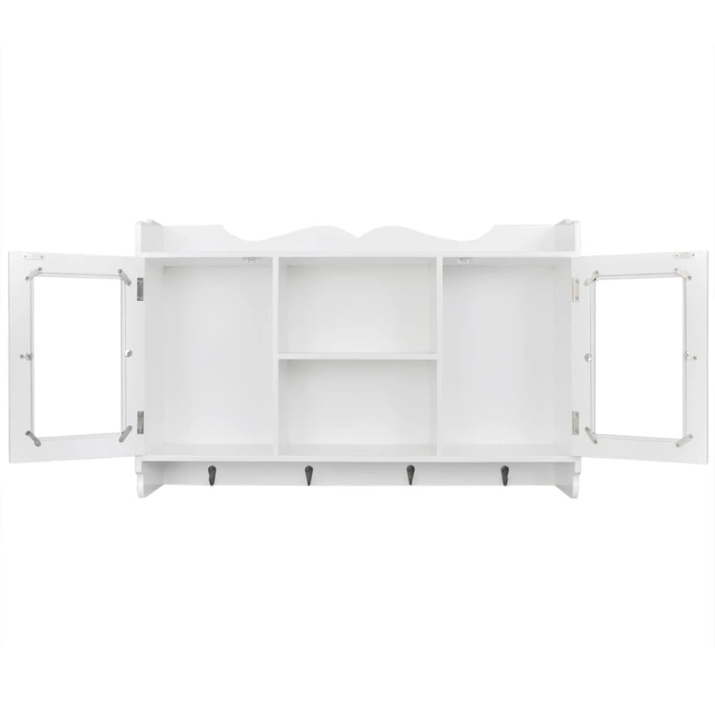 8718475956112_g_en_hd_2 vidaXL Wall Cabinet Display Shelf Book/DVD/Glass Storage White MDF - Image 4