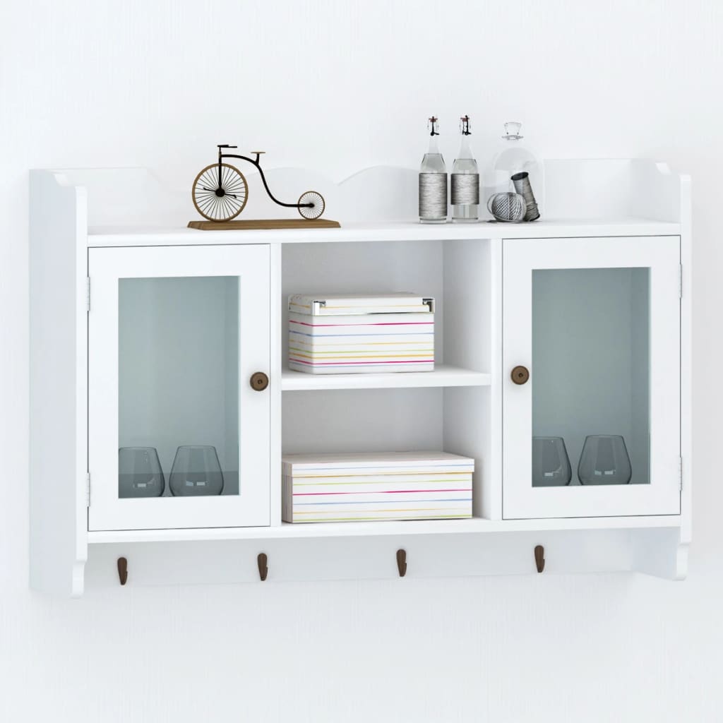 8718475956112_m_en_hd_1 vidaXL Wall Cabinet Display Shelf Book/DVD/Glass Storage White MDF - Image 1