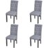 vidaXL Dining Chairs 4 pcs Light Grey Fabric