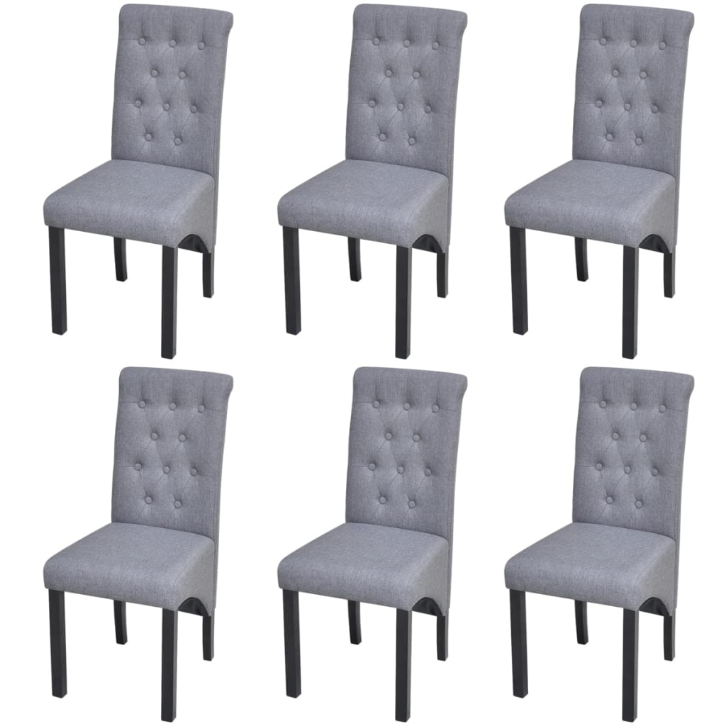 8718475957324_a_en_hd_1 vidaXL Dining Chairs 6 pcs Light Grey Fabric - Image 1