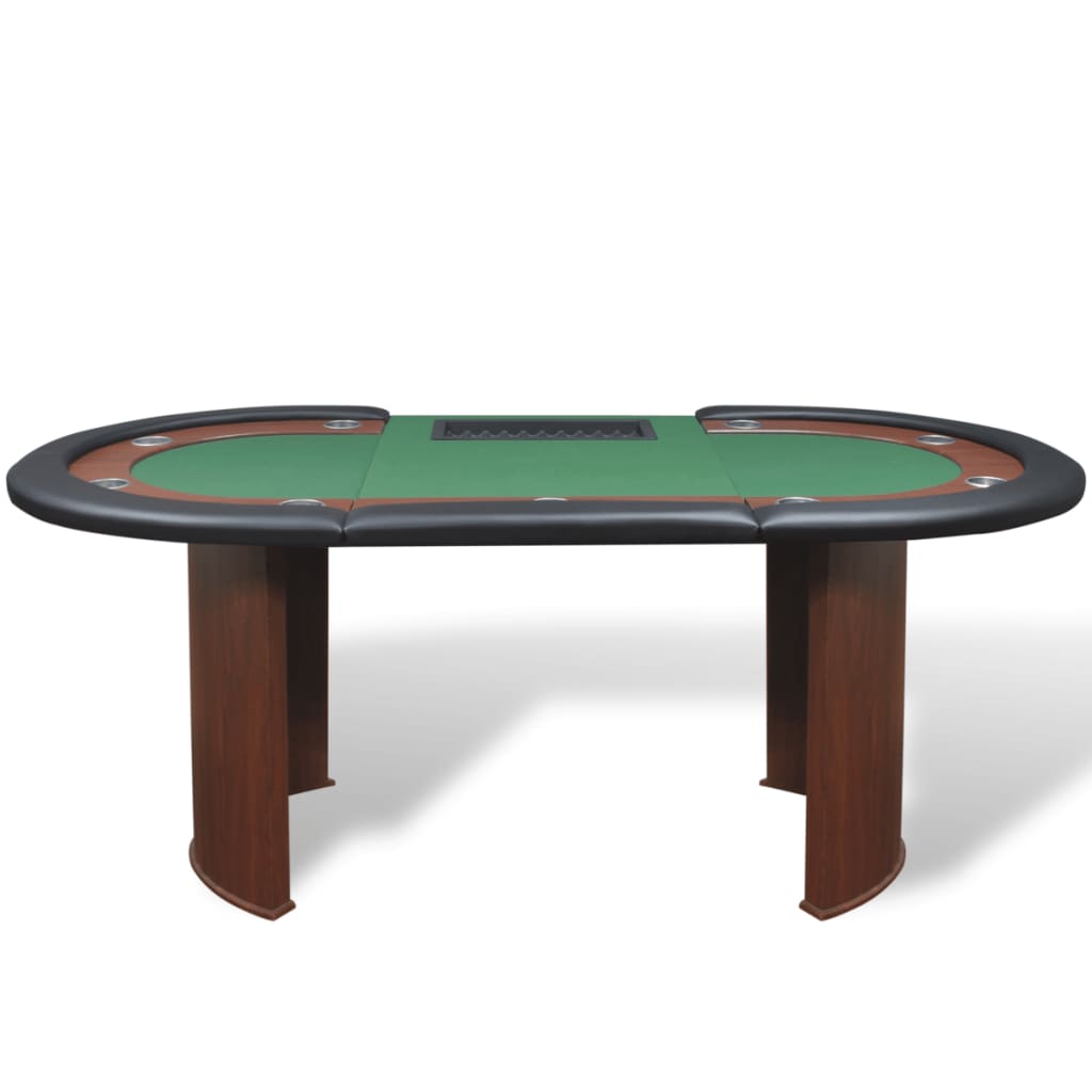 8718475957362_g_en_hd_2 vidaXL 10-Player Poker Table with Dealer Area and Chip Tray Green - Image 3