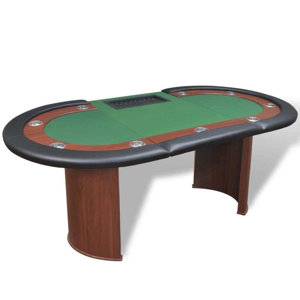 8718475957362_g_en_hd_3 vidaXL 10-Player Poker Table with Dealer Area and Chip Tray Green - Image 4