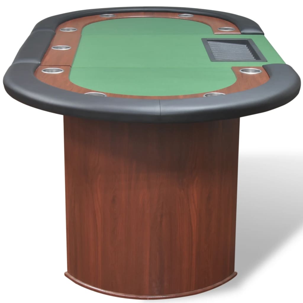 8718475957362_g_en_hd_4 vidaXL 10-Player Poker Table with Dealer Area and Chip Tray Green - Image 5
