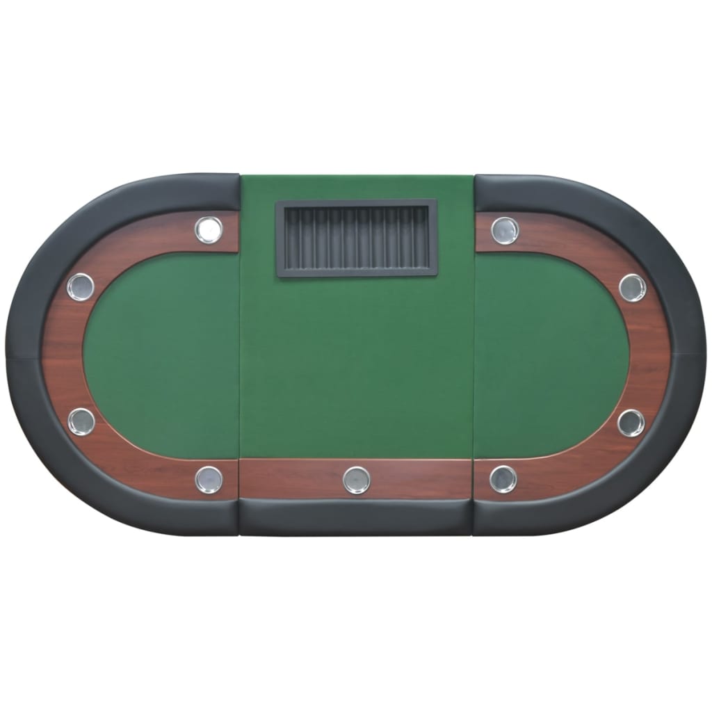 8718475957362_g_en_hd_5 vidaXL 10-Player Poker Table with Dealer Area and Chip Tray Green - Image 6