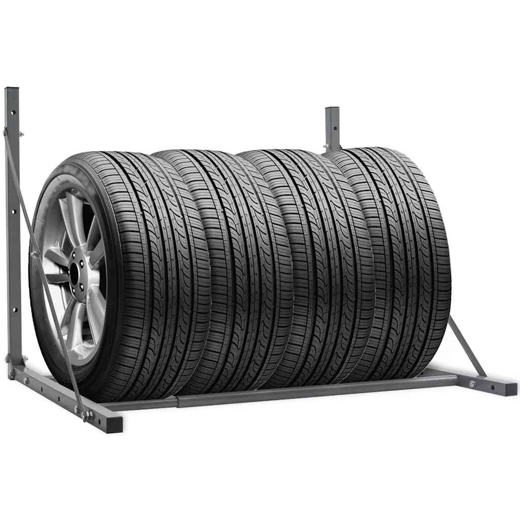 8718475957577_m_en_hd_1 vidaXL Tyre Rack Silver Steel - Image 1