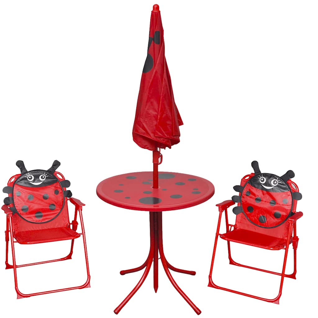 8718475960706_g_en_hd_1 vidaXL 3 Piece Kids' Garden Bistro Set with Parasol Red - Image 2