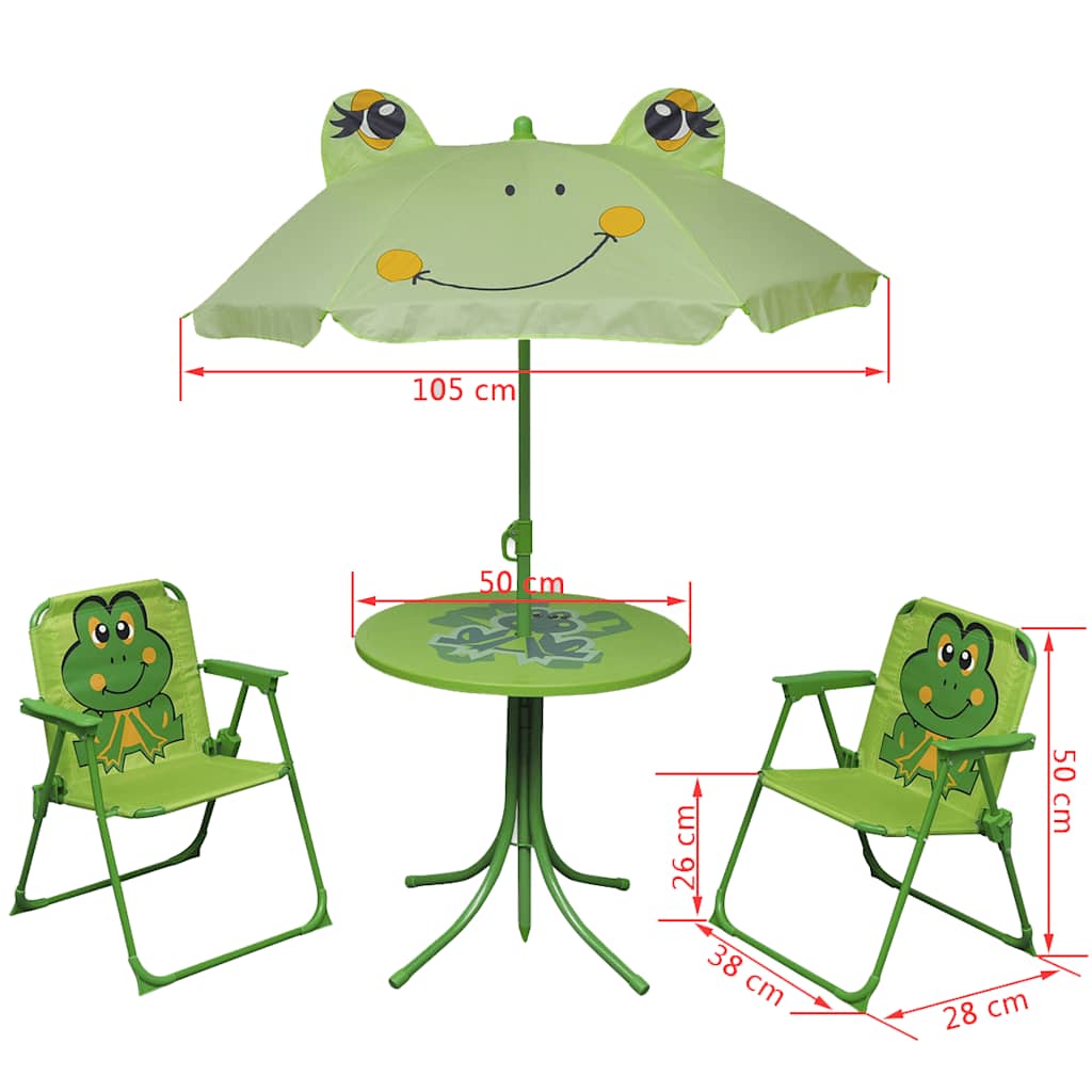 8718475960713_g_en_hd_5 vidaXL 3 Piece Kids' Garden Bistro Set with Parasol Green - Image 6