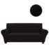 vidaXL Stretch Couch Slipcover Black Polyester Jersey - Image 3