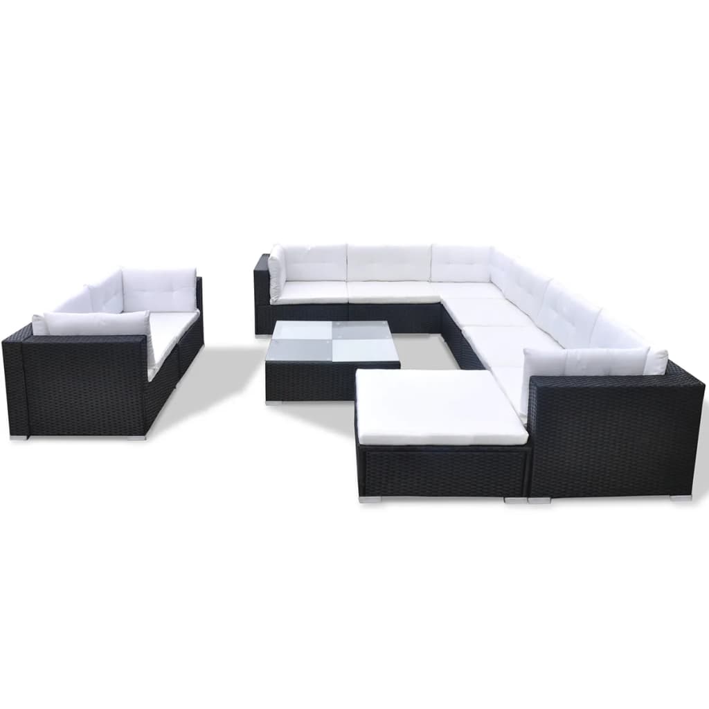8718475963332_a_en_hd_1 vidaXL 10 Piece Garden Lounge Set with Cushions Poly Rattan Black - Image 2