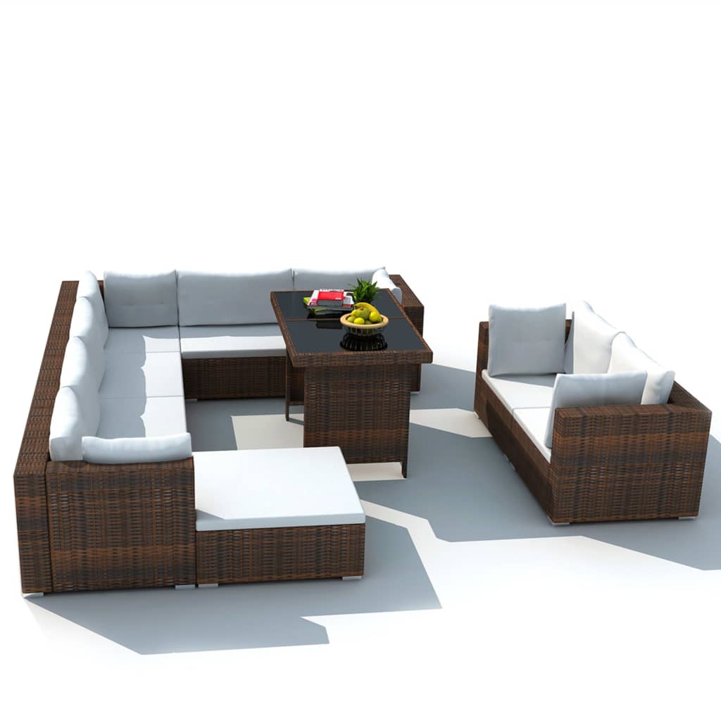 8718475963349_a_en_hd_1 vidaXL 10 Piece Garden Lounge Set with Cushions Poly Rattan Brown - Image 2