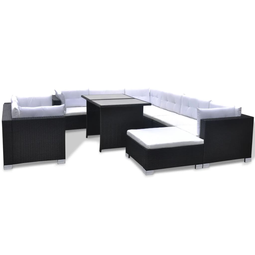 8718475963356_a_en_hd_1 vidaXL 10 Piece Garden Lounge Set with Cushions Poly Rattan Black - Image 2