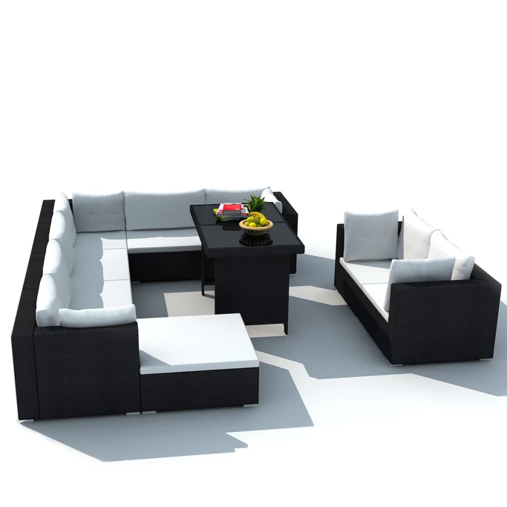 8718475963356_g_en_hd_1 vidaXL 10 Piece Garden Lounge Set with Cushions Poly Rattan Black - Image 3