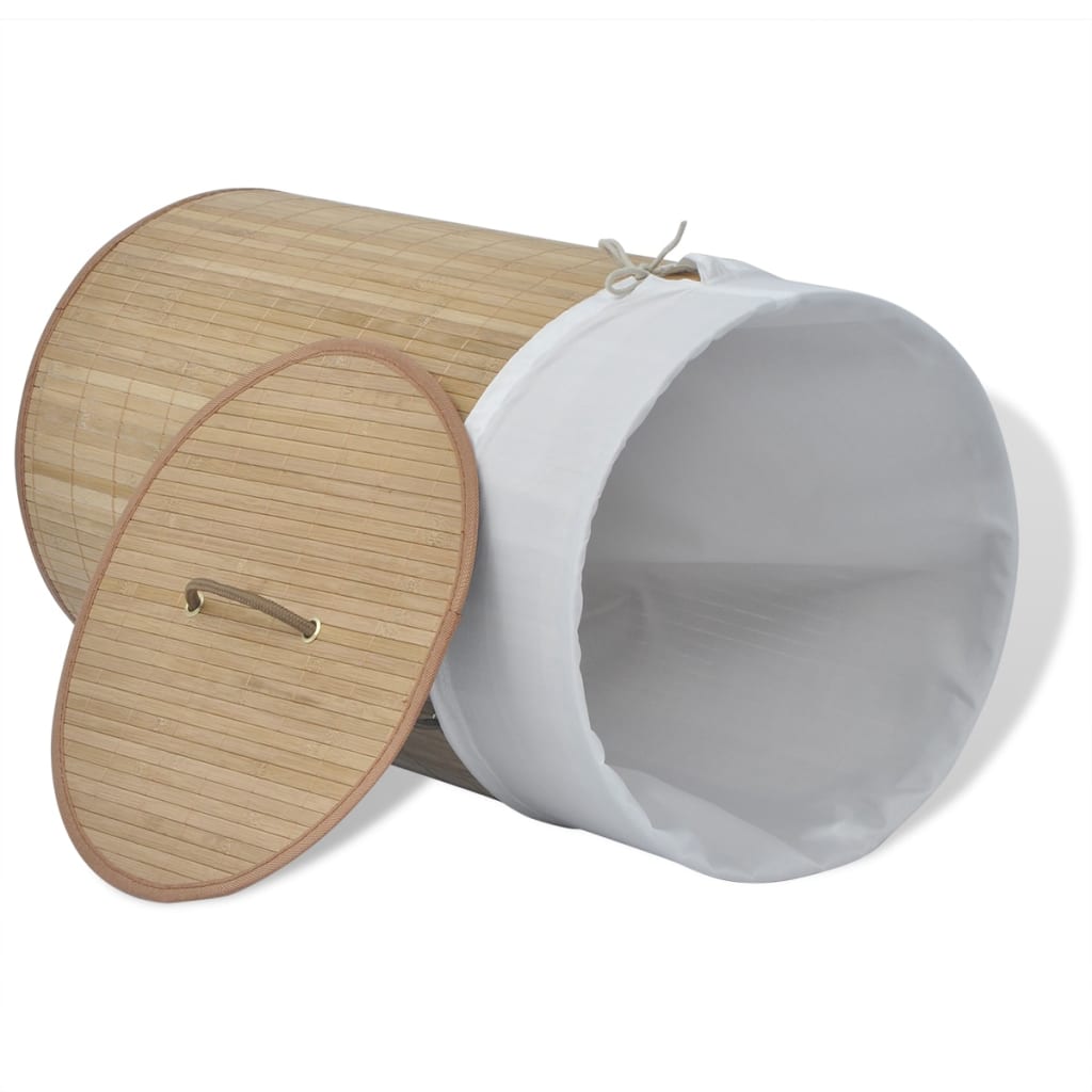 8718475964216_g_en_hd_2 vidaXL Bamboo Laundry Bin Round Natural - Image 3