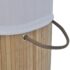 vidaXL Bamboo Laundry Bin Round Natural - Image 5