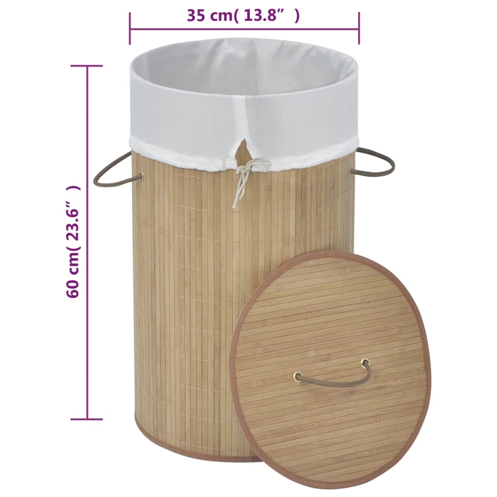 8718475964216_g_en_hd_7 vidaXL Bamboo Laundry Bin Round Natural - Image 8