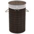vidaXL Bamboo Laundry Bin Round Dark Brown
