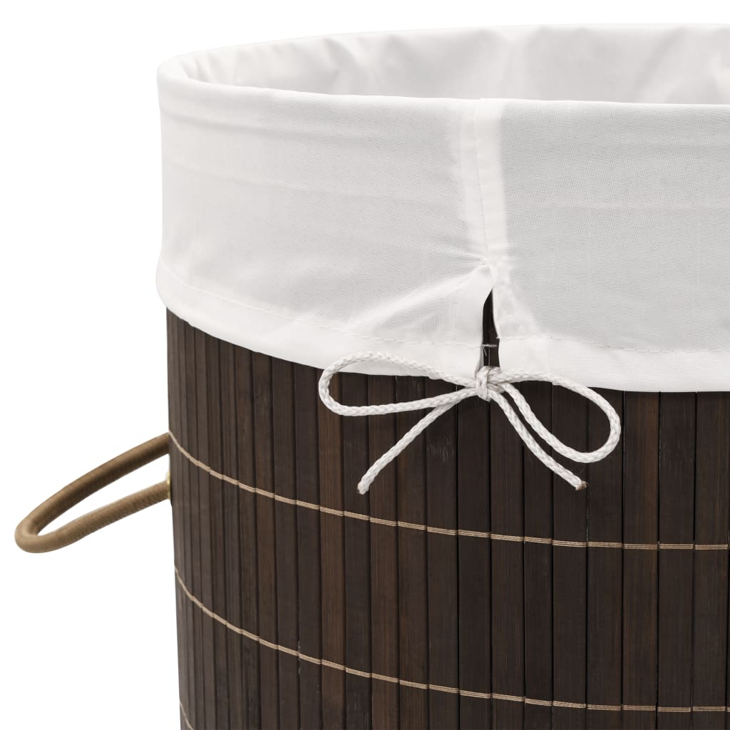 8718475964223_g_en_hd_5 vidaXL Bamboo Laundry Bin Round Dark Brown - Image 6