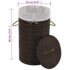 vidaXL Bamboo Laundry Bin Round Dark Brown - Image 8