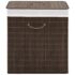 vidaXL Bamboo Laundry Bin Rectangular Dark Brown
