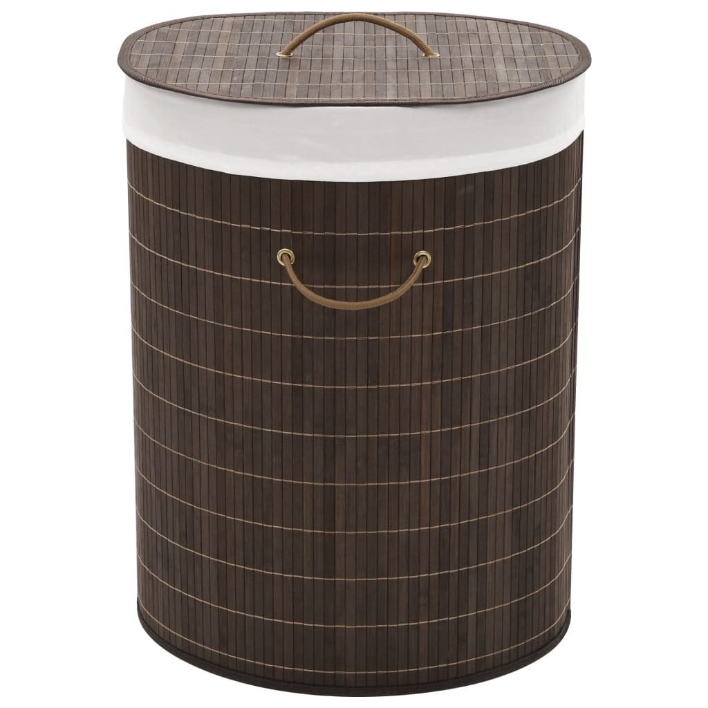 8718475964261_a_en_hd_1 vidaXL Bamboo Laundry Bin Oval Dark Brown - Image 1