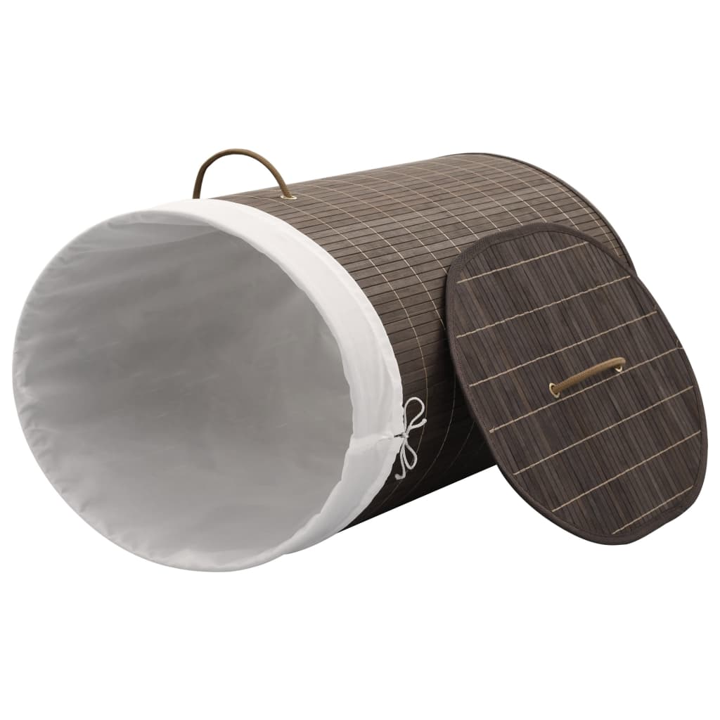 8718475964261_g_en_hd_2 vidaXL Bamboo Laundry Bin Oval Dark Brown - Image 3