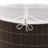 vidaXL Bamboo Laundry Bin Oval Dark Brown - Image 6