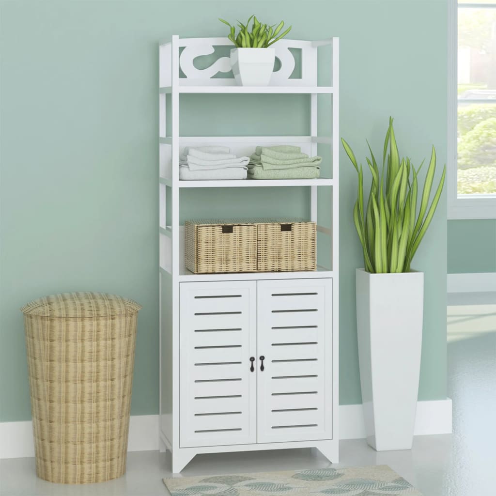 8718475964643_m_en_hd_1 vidaXL Bathroom Cabinet Albuquerque Wood White 46x24x117.5 cm - Image 1
