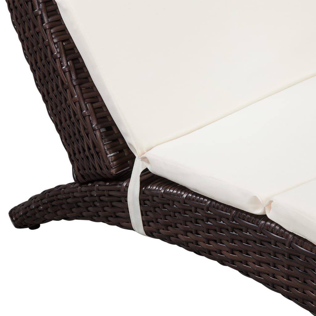 8718475965640_g_en_hd_1 vidaXL Folding Sun Lounger with Cushion Poly Rattan Brown - Image 3