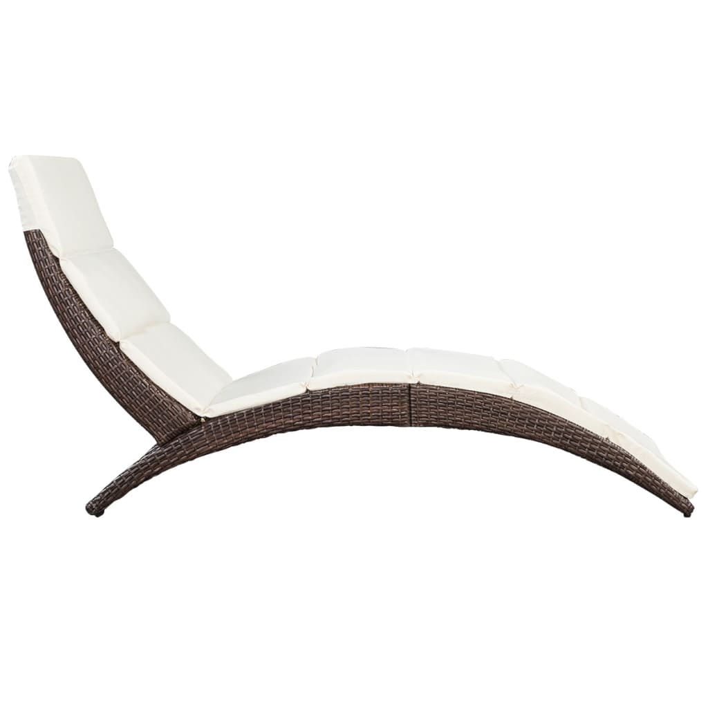 8718475965640_g_en_hd_2 vidaXL Folding Sun Lounger with Cushion Poly Rattan Brown - Image 4