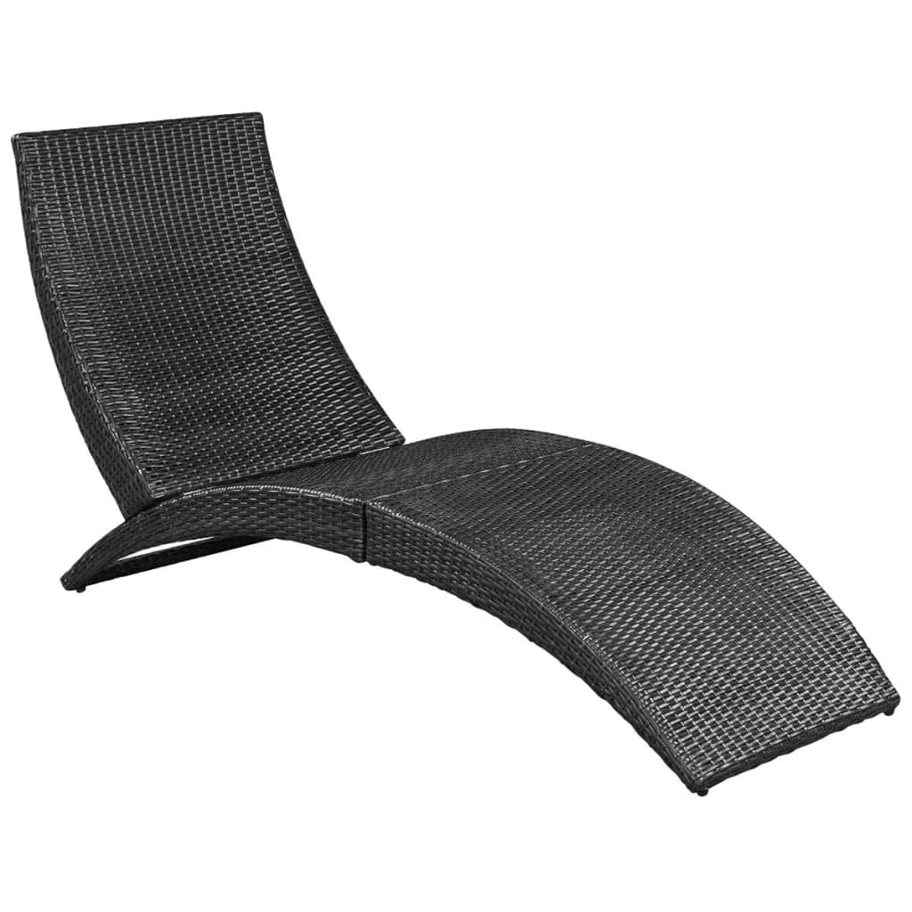 8718475965657_g_en_hd_3 vidaXL Folding Sun Lounger with Cushion Poly Rattan Black - Image 5