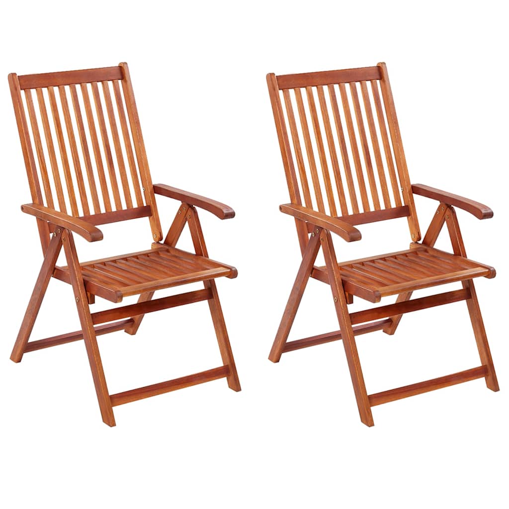 vidaXL Folding Garden Chairs 2 pcs Solid Acacia Wood Brown