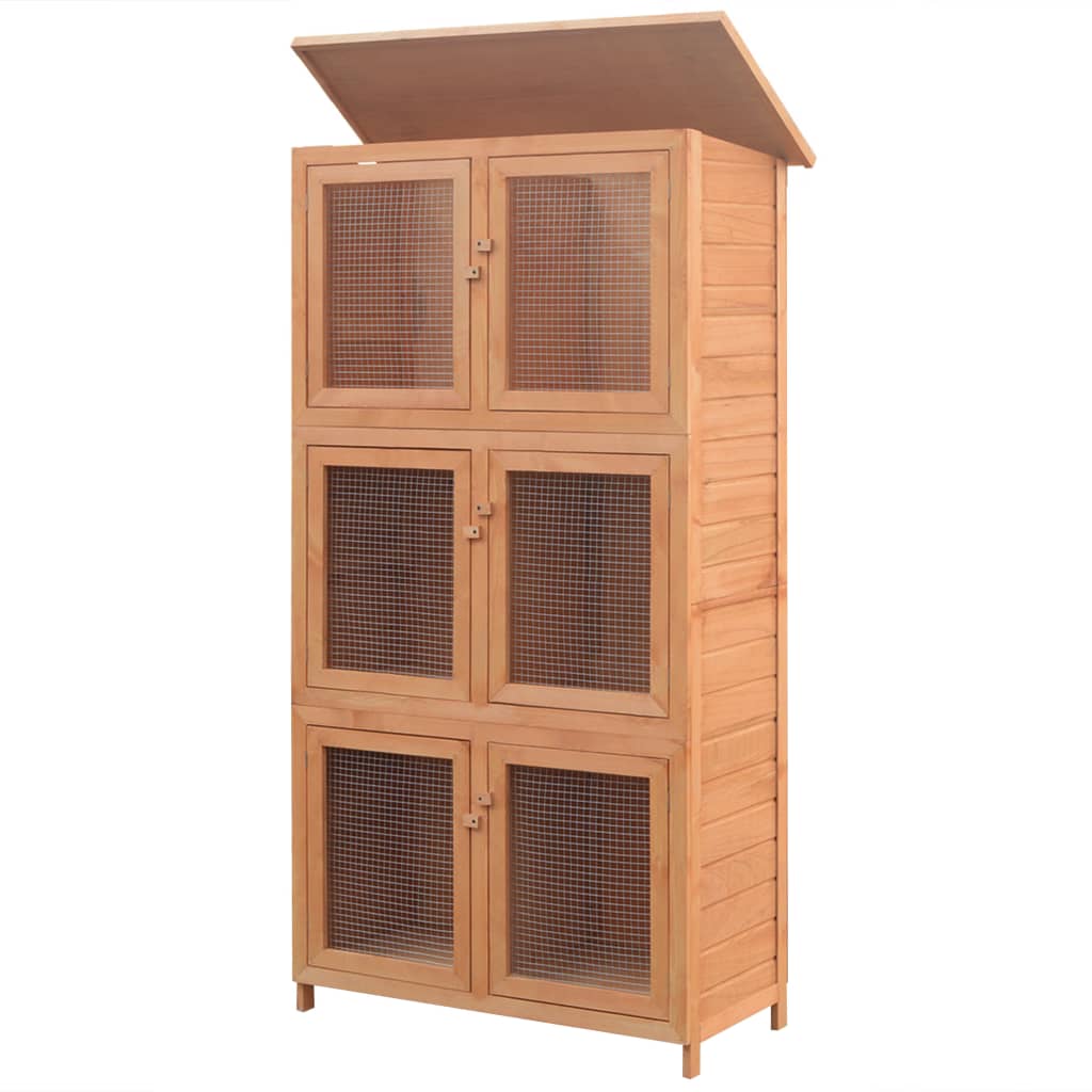 8718475969181_g_en_hd_1 vidaXL Animal Rabbit Cage 6 Rooms Wood - Image 2