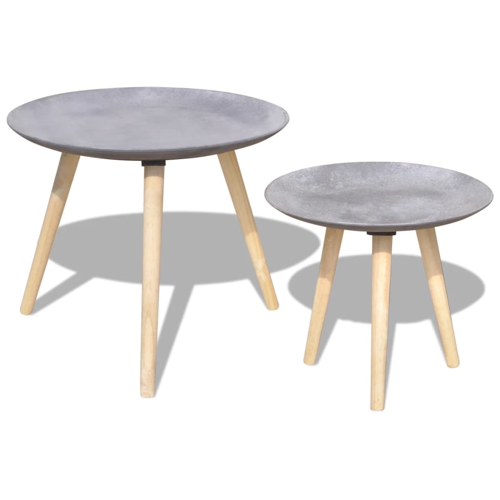 8718475969372_a_en_hd_1 vidaXL Two Piece Side Table/Coffee Table Set 55 cm&44 cm Concrete Grey - Image 1