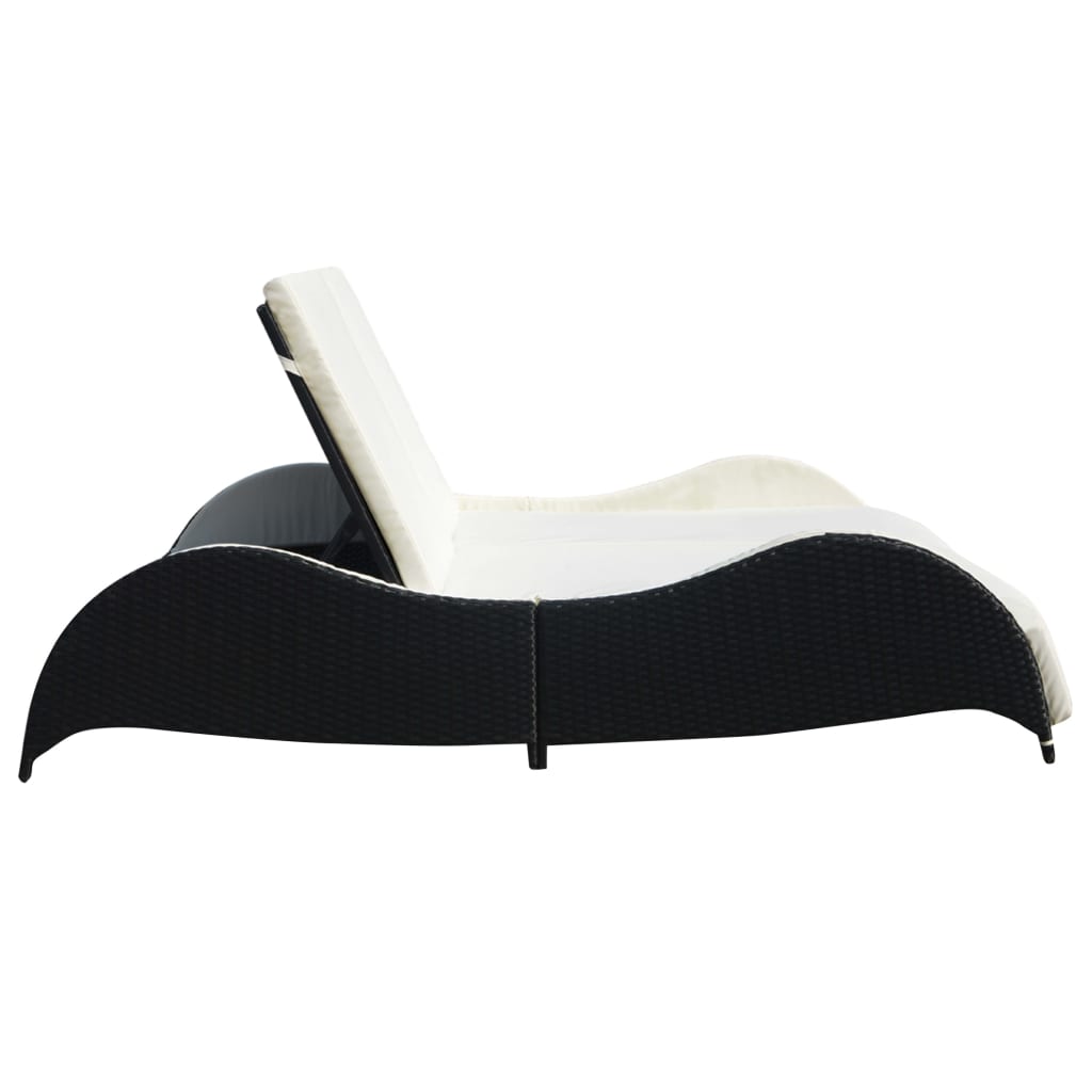 8718475969457_g_en_hd_2 vidaXL Double Sun Lounger with Cushion Poly Rattan Black - Image 3