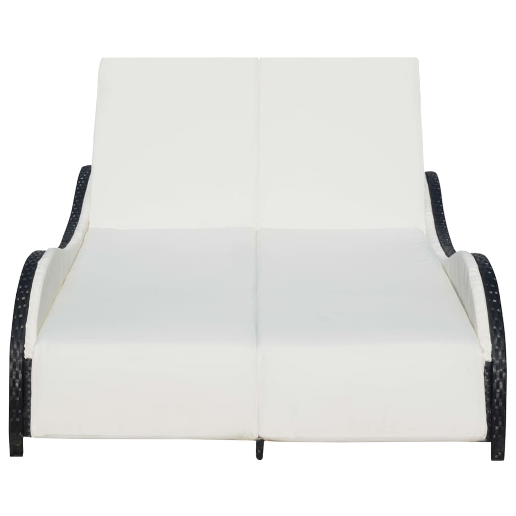 8718475969457_g_en_hd_3 vidaXL Double Sun Lounger with Cushion Poly Rattan Black - Image 4