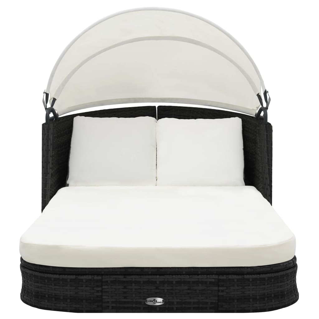 8718475969518_g_en_hd_1 vidaXL Sun Lounger with Canopy Poly Rattan Black - Image 2