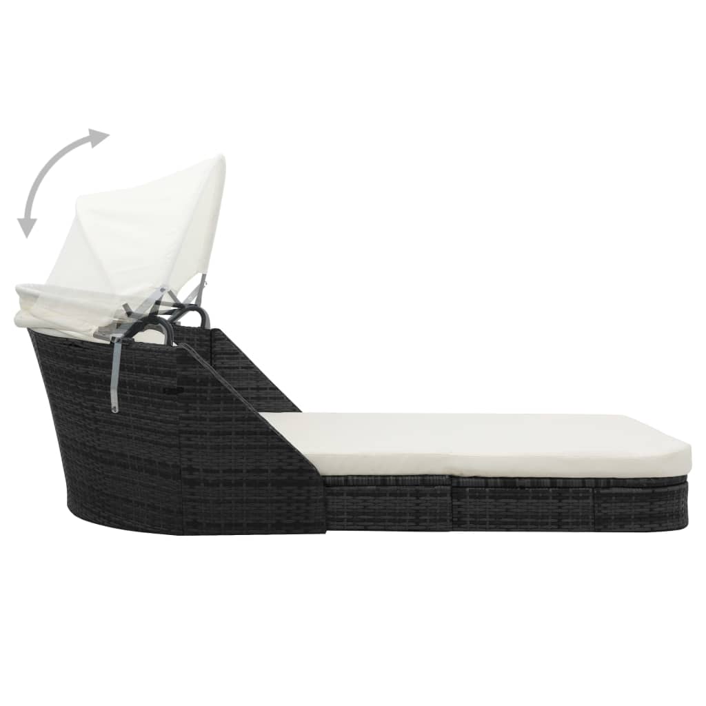 8718475969518_g_en_hd_2 vidaXL Sun Lounger with Canopy Poly Rattan Black - Image 3
