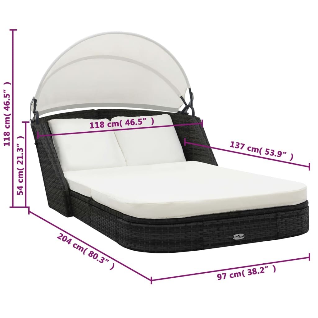 8718475969518_g_en_hd_4 vidaXL Sun Lounger with Canopy Poly Rattan Black - Image 5