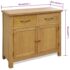 vidaXL Sideboard 90x33.5x83 cm Solid Oak Wood - Image 7