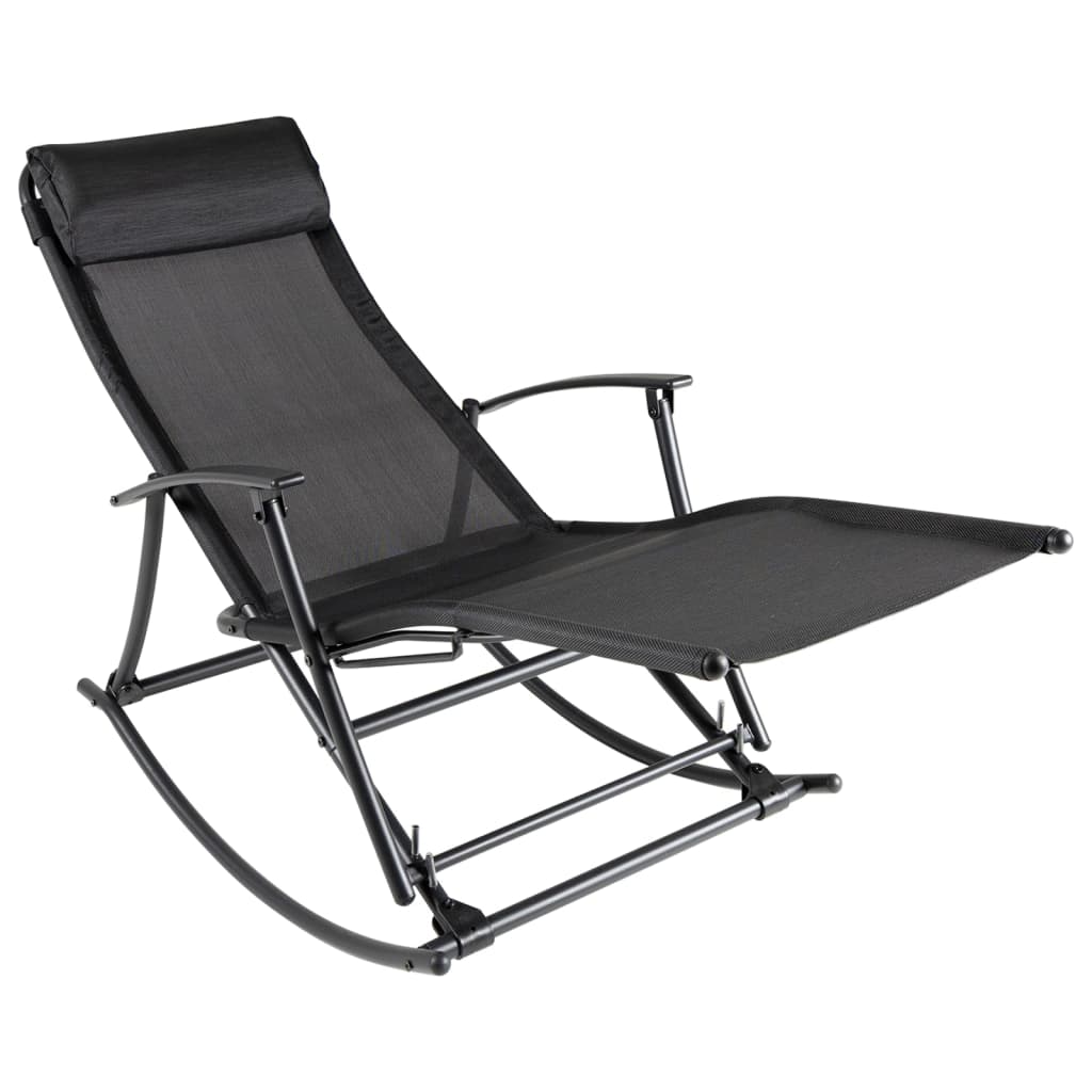 vidaXL Garden Rocking Chair Steel and Textilene Black