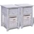 vidaXL Bedside Cabinets 2 pcs Wood White - Image 2