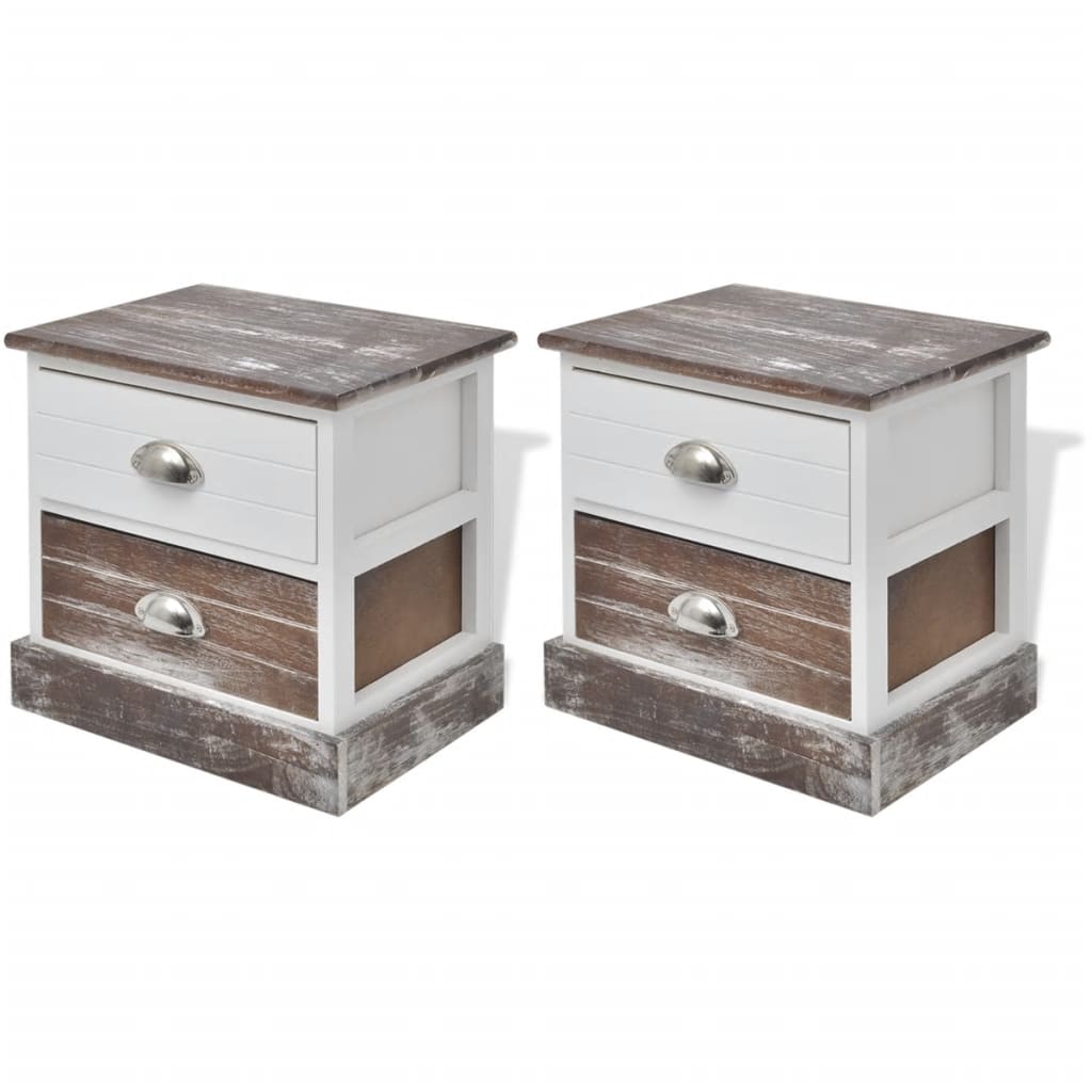 8718475971399_a_en_hd_1 vidaXL Bedside Cabinets 2 pcs Brown and White - Image 2
