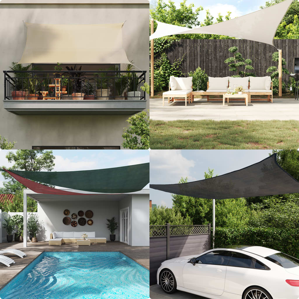 vidaXL Sunshade Sail HDPE Triangular 3.6x3.6x3.6 m Cream