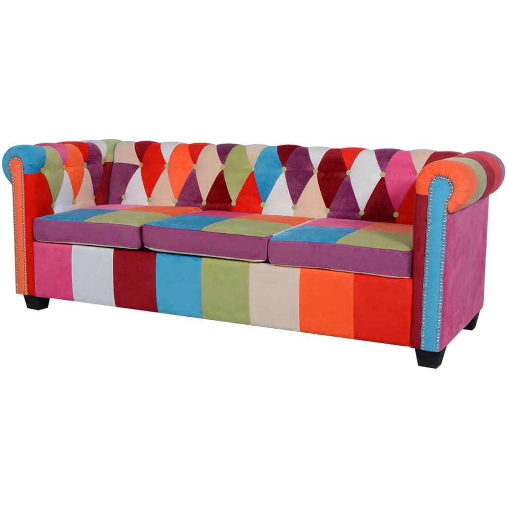 8718475976578_a_en_hd_1 vidaXL Chesterfield Sofa 3-Seater Fabric - Image 1