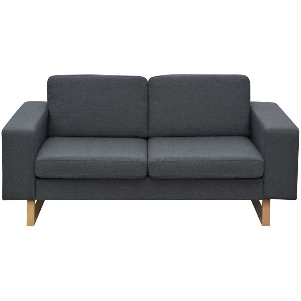 8718475976677_g_en_hd_1 vidaXL 2-Seater Sofa Fabric Dark Grey - Image 2