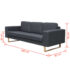 vidaXL 3-Seater Sofa Fabric Dark Grey - Image 4