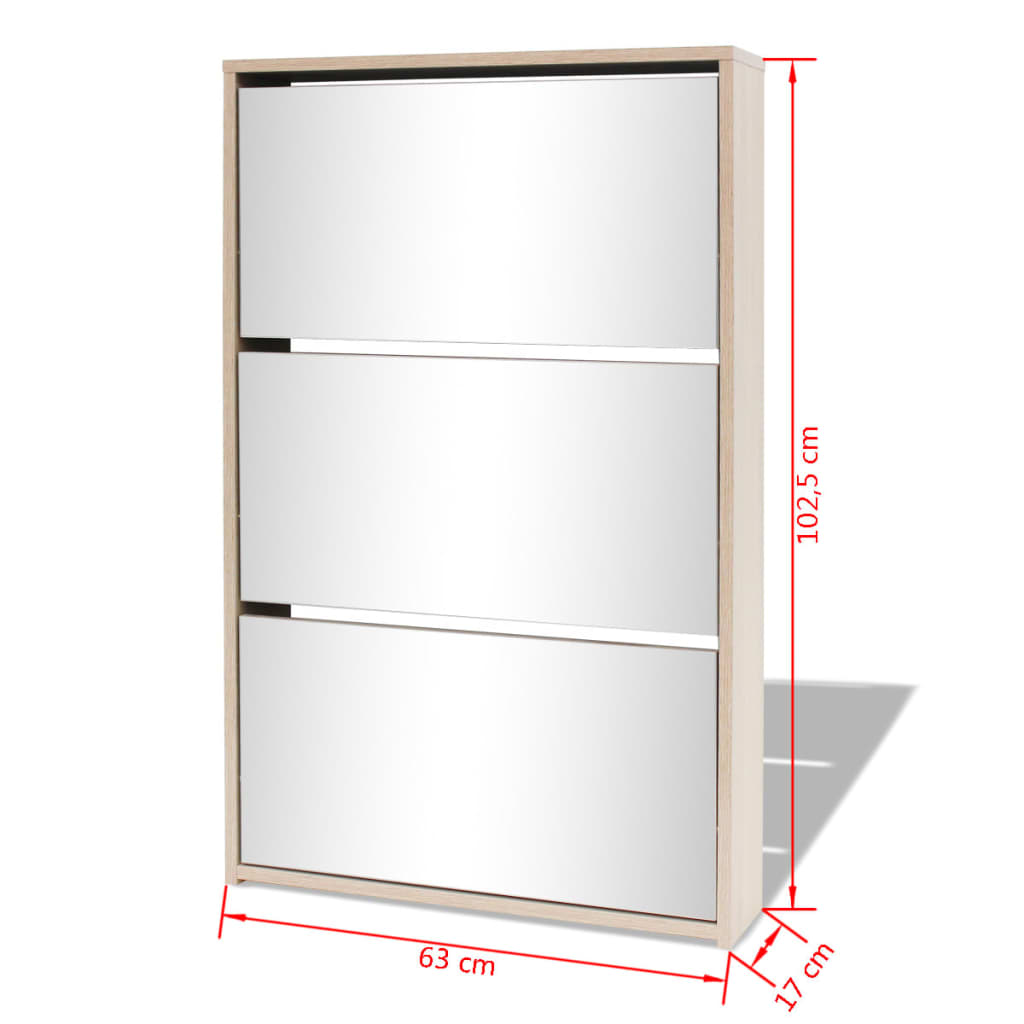 8718475977261_g_en_hd_4 vidaXL Shoe Cabinet 3-Layer Mirror Oak 63x17x102.5 cm - Image 7