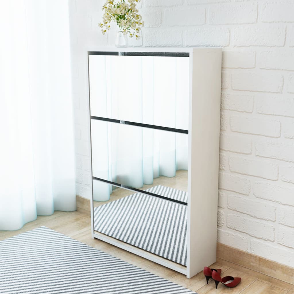8718475977278_m_en_hd_1 vidaXL Shoe Cabinet 3-Layer Mirror White 63x17x102.5 cm - Image 1