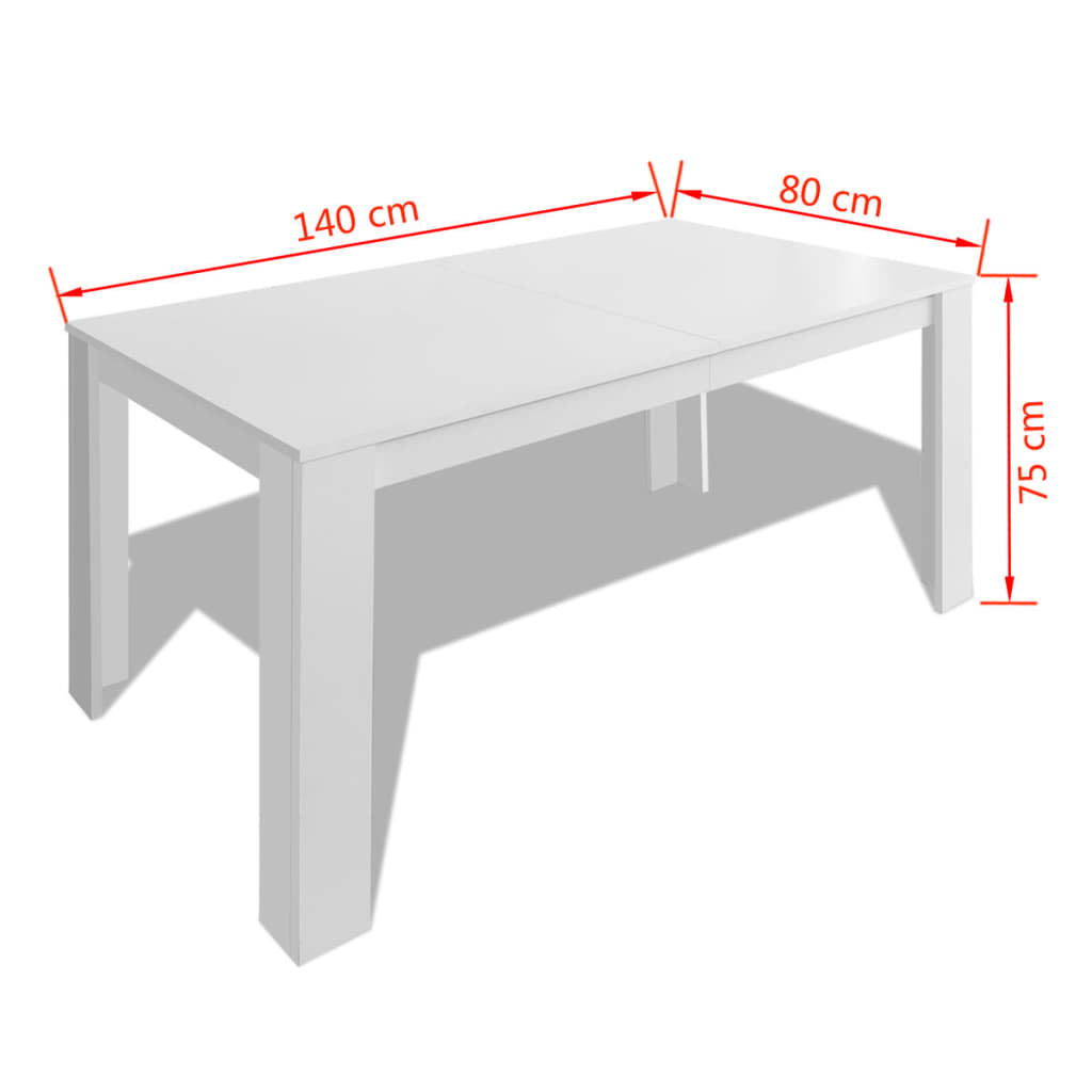 8718475977353_g_en_hd_3 vidaXL Dining Table 140x80x75 cm White - Image 5